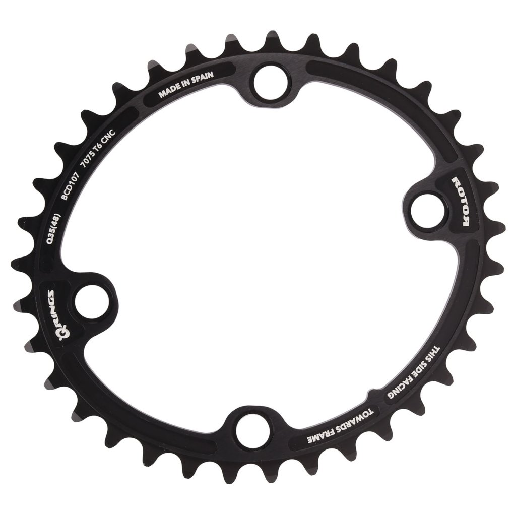 【未使用】ROTOR Q-RINGS 52/36T BCD110 7075 T6 Rotor Q-Ring Double Chainring (104BCD)