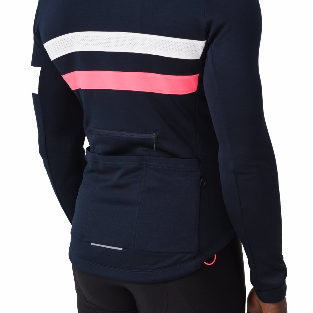 Rapha Brevet Long Sleeve Jersey Men - dark navy/high-vis pink