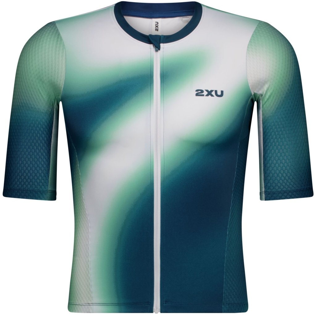 2XU Aero Hex Tri Sleeved Top Men - black/white | BIKE24