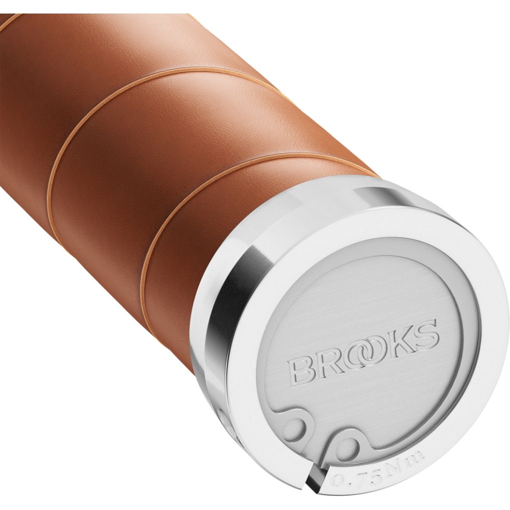 Brooks Slender Leather Grips for Twist Shifter - 130/100mm - dark