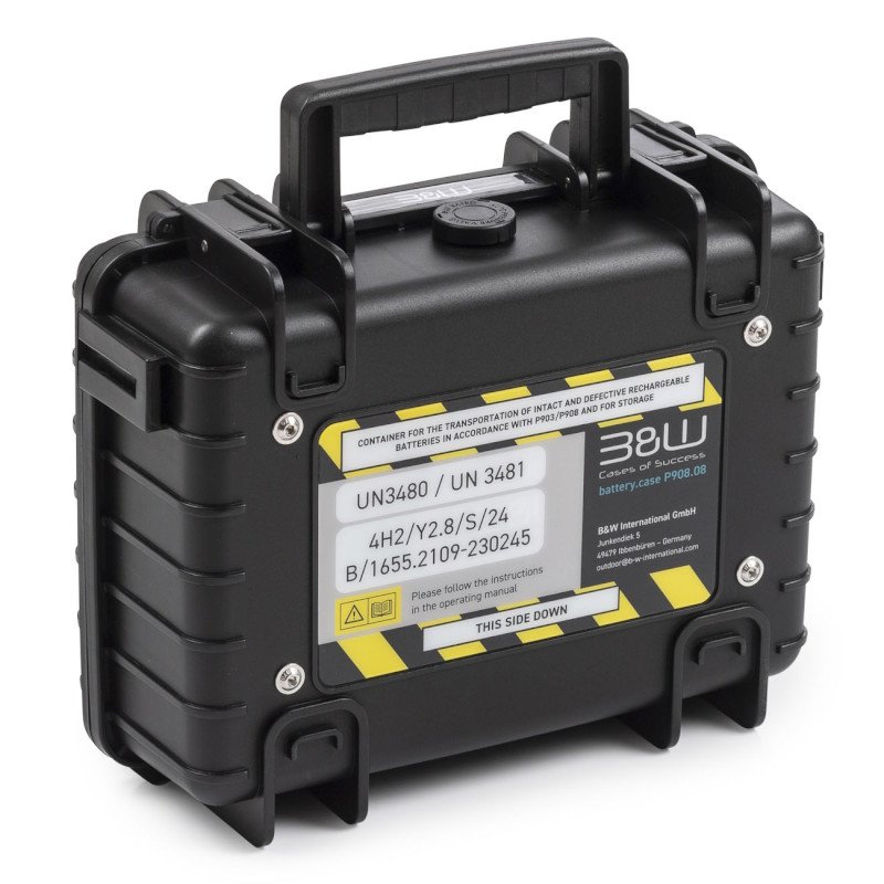 Caisse de transport B&W BATTERY.CASE 908.8 pour batteries lithium-ion, capacité 8 kg, jaune Caisse de transport B&W BATTERY.CASE 908.8 pour batteries lithium-ion, capacité 8 kg, jaune