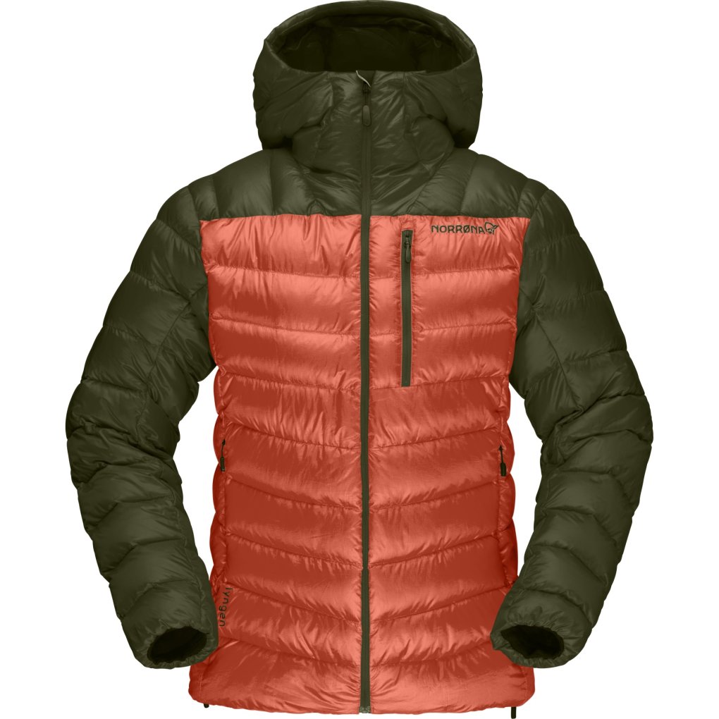 Norrona lyngen down850 Hood Jacket Women Olive Night/Orange