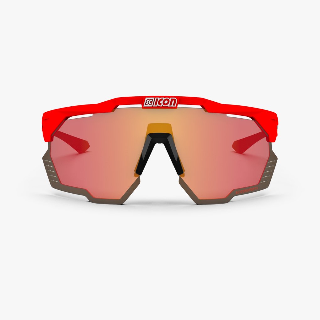 Scicon Aeroshade Kunken Glasses - Pink Fluo - Multimirror Blue