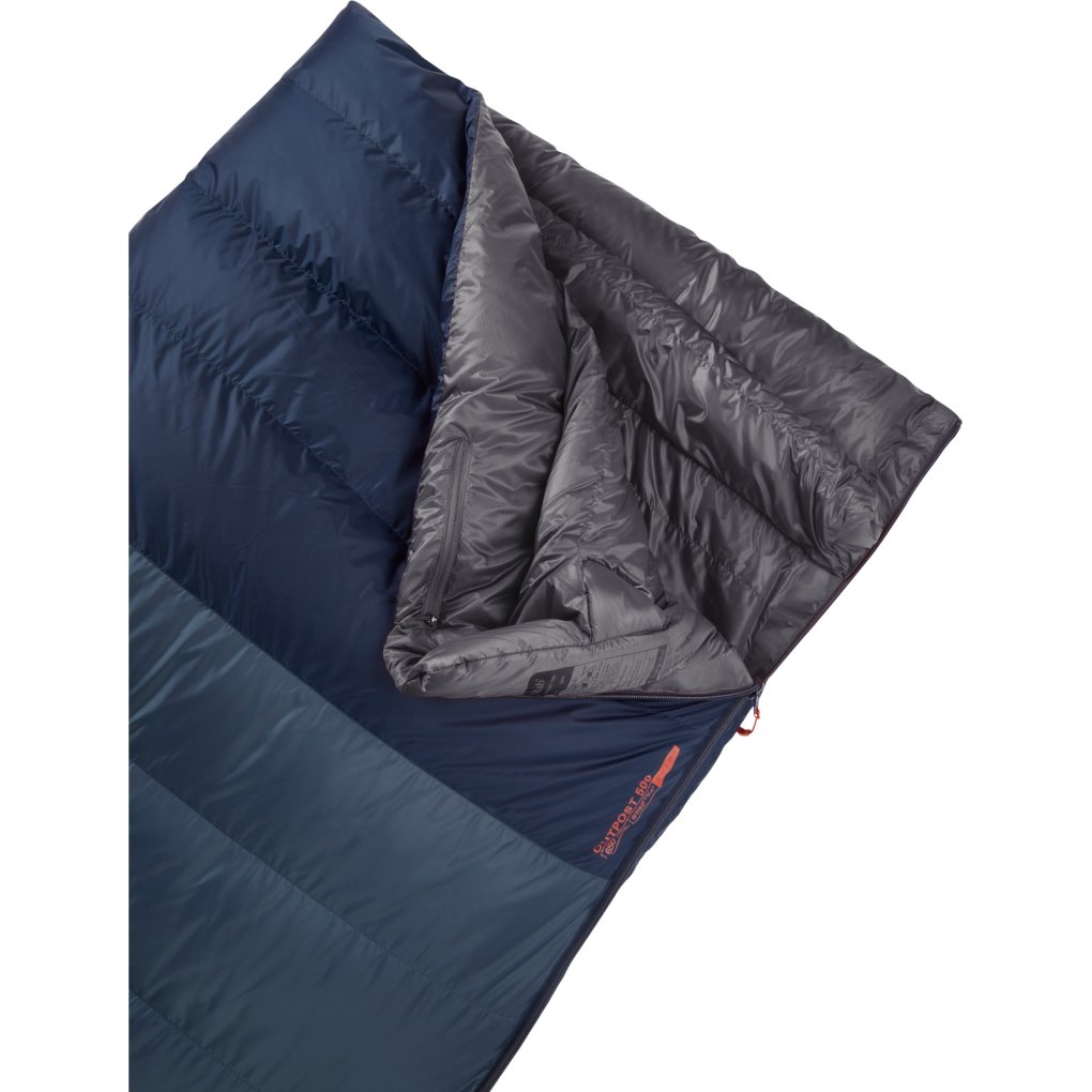 Rab Outpost 500 Down Sleeping Bag - Zipper left - tempest blue