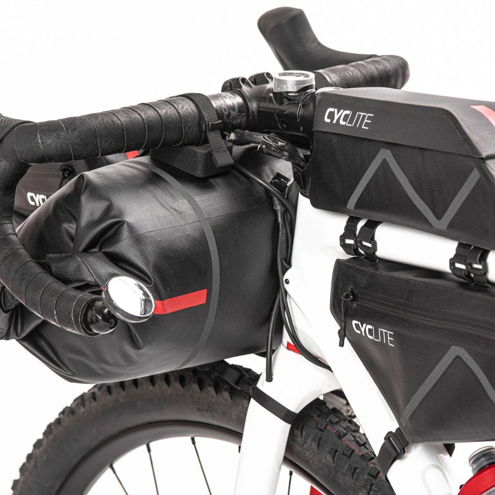 Sacoche Vélo Guidon Xolear Grande Capacité 2L - Avec Bandoulière, Noir, Dimensions 24 X 12 X 12 Cm