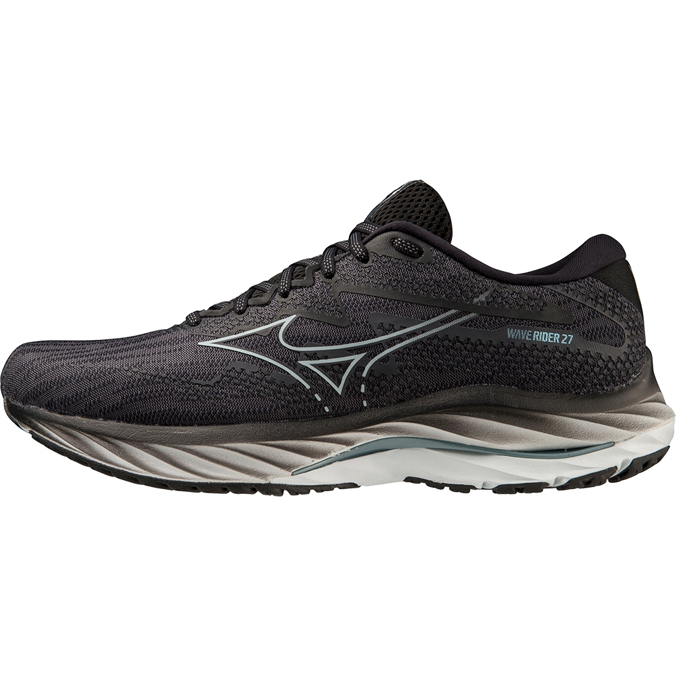 Mizuno Wave Rider 27 Running Shoes Men Ebony Illusion Blue