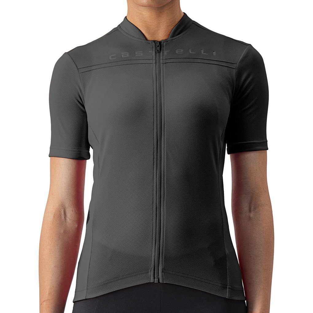 Maillot Vélo Femme Castelli Anima 4 – Manches Courtes, Noir, Respirant (neuf)
