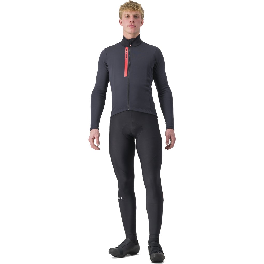Castelli Entrata Thermal Jersey Men - light black/red 085 | BIKE24