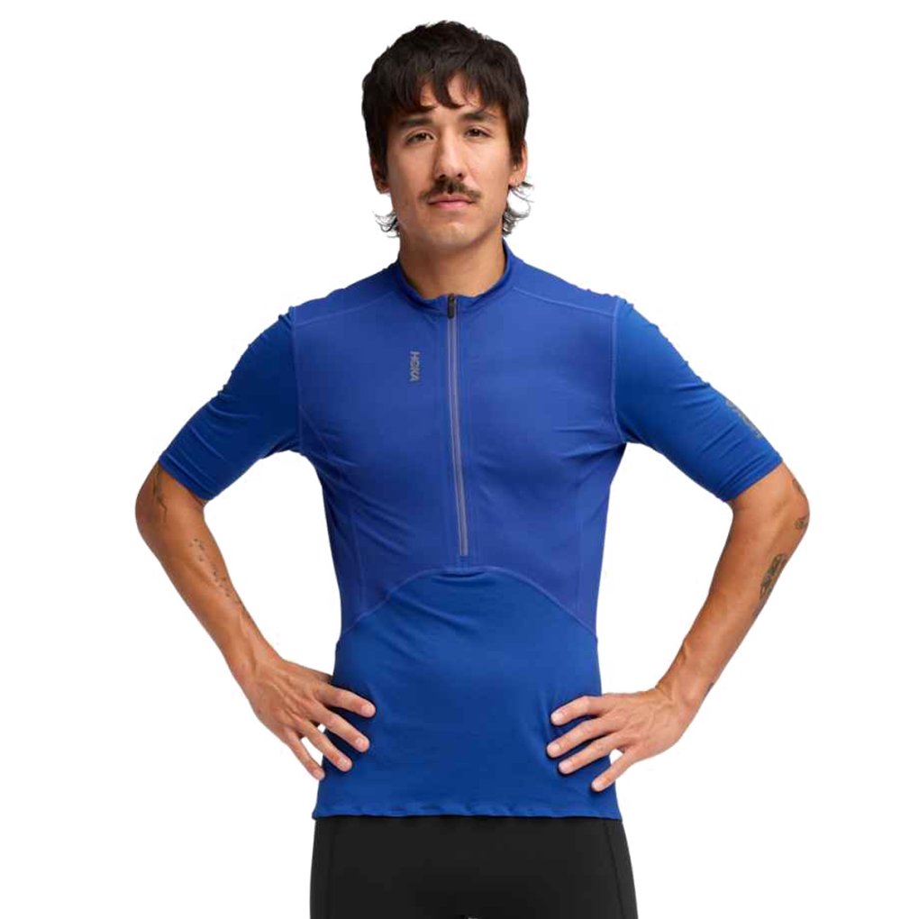 Hoka Maglia a Maniche Corte Uomo - Skybreeze Zip - ultramarine