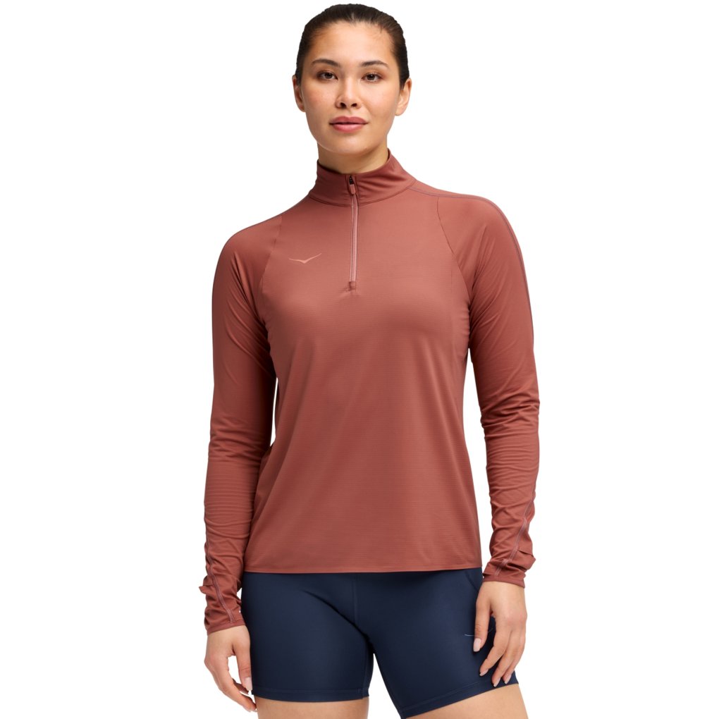 Hoka GlideTech Quarter Zip Shirt Women - rouge | BIKE24