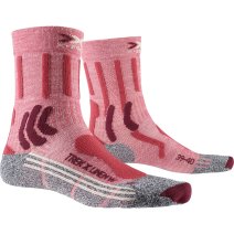X-Socks Ski Silk Merino 4.0 Lady Gris/Rosa Calcetines de esquí