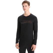 Icebreaker Men's 125 Zoneknit™ Long Sleeve Crewe JET HTHR/BLK/METRO H/CB