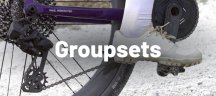Banner shows Campagnolo shifting system mounted on a bicycle and category name ‘Groupsets'