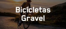 Banner categoría de bicicletas gravel de Orbea, con persona en una carretera en una puesta de sol y con las frase de "bicicletas gravel"
