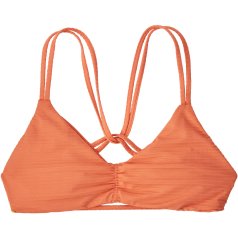 Patagonia Reversible Seaglass Bay Bikini Top Women Ripple Tigerlily Orange