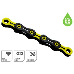 KMC DLC 12 12速 チェーンイエロー KMC DLC 12 Chain (Black/Yellow) (12 Speed) (126 Links