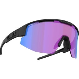 Bliz Matrix Small Glasses - Matt Black / Coral with Blue
