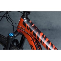 Kit Protezione Telaio Bici MTB - Adesivi Decalcomanie Arancione Lucido Per Catena E Telaio
