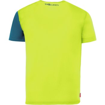 Trollkids Maglietta Bambino Asciugatura Rapida Con Protezione UV 30+ – Delfino Blu/lime – Taglia 110