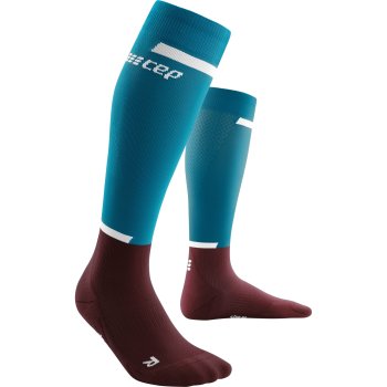 CEP The Run Tall Compression Socks V4 Women - petrol/dark red