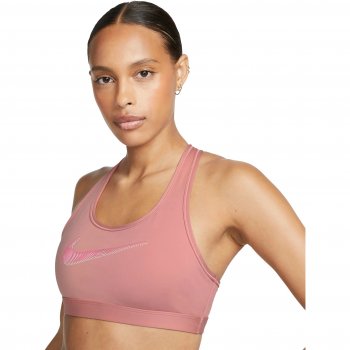 Nike Swoosh Women's Medium Support Sports Bra with padding - red