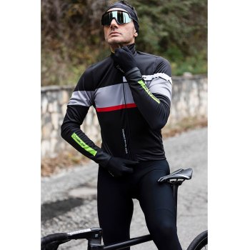 Nalini Giacca Ciclismo Uomo - Traguardo - black/light grey/lime 4400