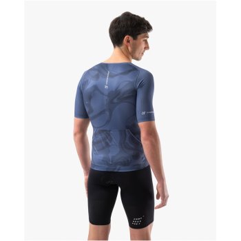 ウェア Men's Tri Postural Short-Sleeve Top Compressport Tri Postural Aero Short Sleeve Top Men - indigo print