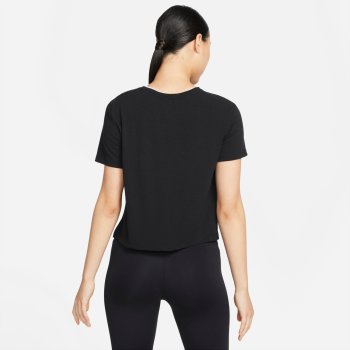 Nike Yoga Dri-Fit Solid Color Round Neck Short Sleeve Black DM7826