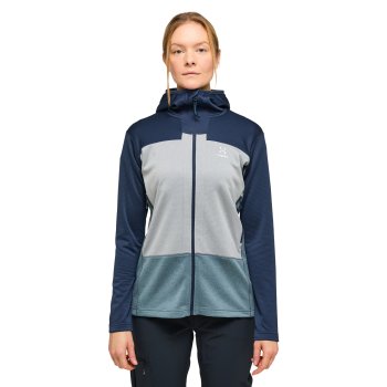 Haglofs ROC Flash Mid Hood Jacket Women tarn blue concrete 4RK BIKE24