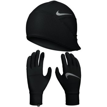 Begrip heuvel versnelling Nike Essential Running Dames Set Handschoenen + Muts - zwart/zwart/zilver  082