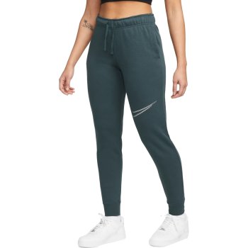 Nike Women's Dri-Fit One Mid-Rise Shine Legging Pants (Black/White, X-Small)  