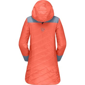 Norrona lofoten Primaloft80 Anorak Jacket Women - Orange Alert/Blue Fog