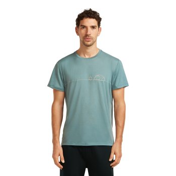 Icebreaker Merino Core T-Shirt Single Line Camp Men - Blue Ash | BIKE24