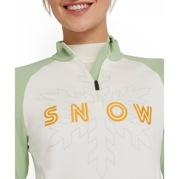 Falke Wool Tec Longsleeved Zip Shirt Womens Ski Thermal in White