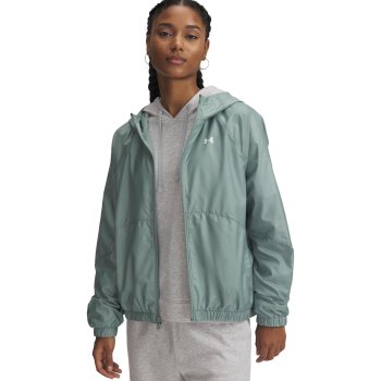 Under Armour Giacca a Vento Donna UA Rival Sport Silica Green/Bianco