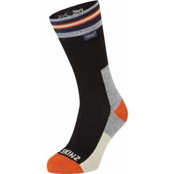 Calze Sealskinz Marna: Impermeabili, Media Lunghezza, Unisex – Per Tutte Le Stagioni (Grigio/Nero)