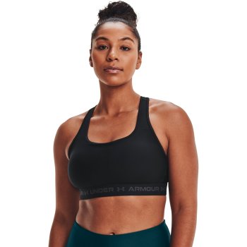 Under Armour UA Crossback Mid Sports Bra (White-White-Halo Gray), Womens  Underwear, All Womens Clothing, Womens Clothing