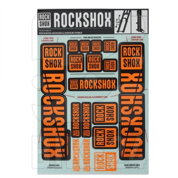 RockShox Aufklebersatz 35 Mm Neonorange – Für Boxxer/Domain Doppelkrone, Ersatzaufkleber