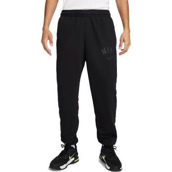 Nike Swoosh Dri FIT Fleece Fitness Joggingbroek Heren zwart wit FV9946 010