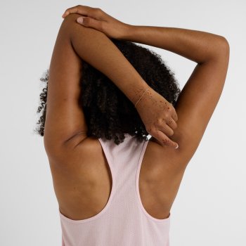 【New Balance】 WOMEN Summer Ribbed Sleeveless T-shirt New Balance Athletics Tank Top Women - Rose Sugar Heather