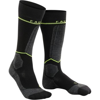 FALKE Heren Skisokken SK Energizing Wool M Kh wol functioneel materiaal met compressie 1 paar, Zwart Black-Lightning 3171, 43-46 FALKE Heren Skisokken SK Energizing Wool M Kh wol functioneel materiaal met compressie 1 paar, Zwart Black-Lightning 3171, 43-46