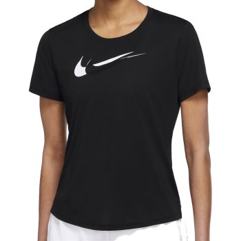 Nike Dri-FIT Swoosh Run Short-Sleeve Running Top Women - black/white ...