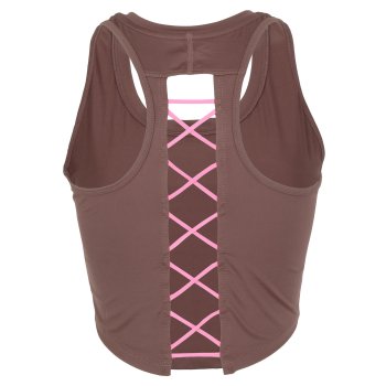 Nike One Dri-FIT Novelty Cropped Tank Top Women - plum eclipse/pink  glow/pink glow DX0004-291