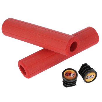 Esi Grips Ribbed Chunky Handlebar Grips Red Bike