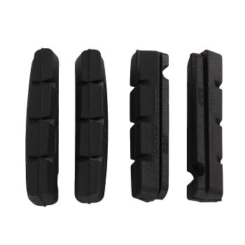 XLC Unisex - Remschoenen voor volwassenen, Cartridge Road BS-R07, 4-delige set, 50 mm Campagnolo remklauw, zwart, zilver, eenheidsmaat