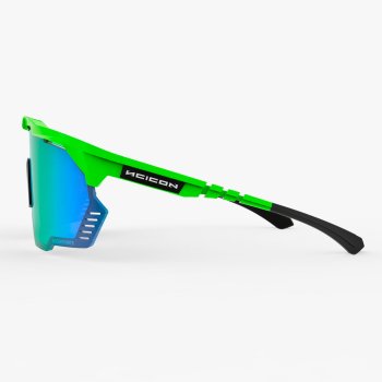 Scicon Aeroshade Kunken Glasses - Green Fluo - Multimirror Blue