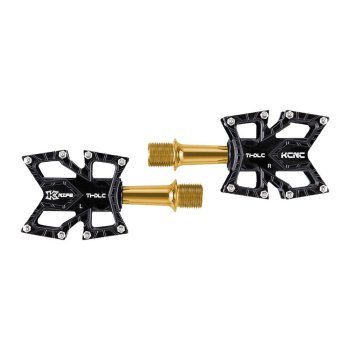 KCNC KNIFE Titanium Spindle Road Platform Pedals, Gold, KPED01-TI