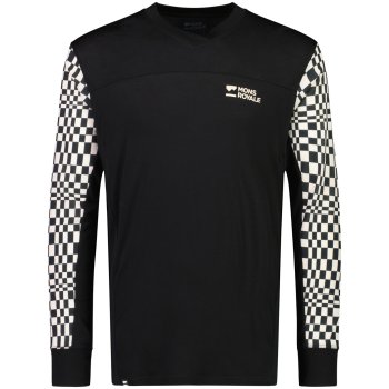 Mons Royale Redwood Merino Air-Con V Longsleeve Men - checkers / black