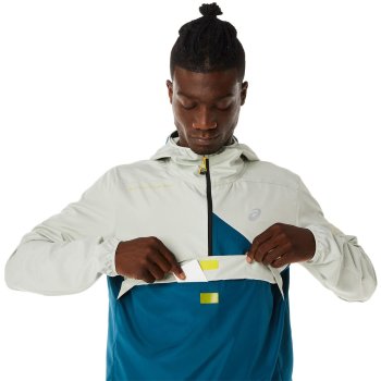 asics Fujitrail Anorak Men - ink teal/light sage | BIKE24