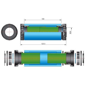 FSA　プレスフットBB　MegaExo　スピンドル径24mm FSA Mega Exo Bottom Bracket Arc Team Issue (#BB-9050, 68